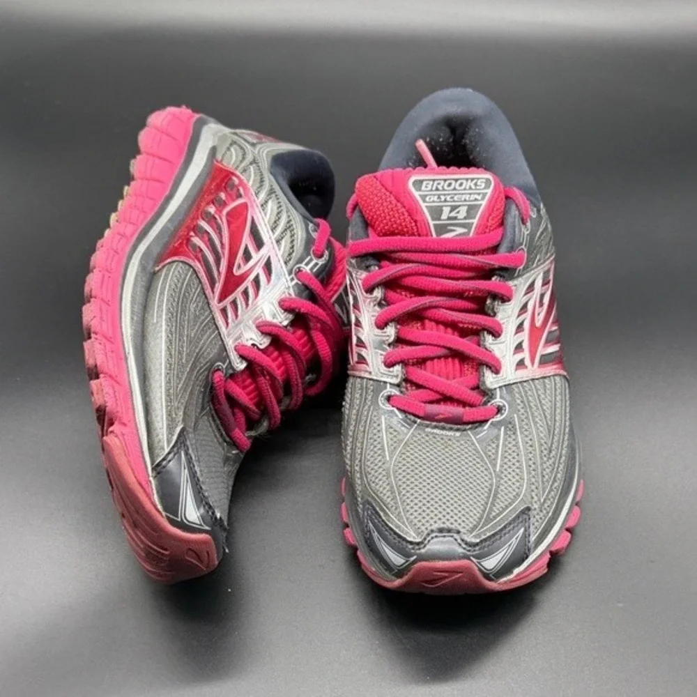 Brooks Glycerin 14 Women's Running Shoes Gray Pink Size 7.5 Athletic‎ Sneakers - Picture 4 of 6